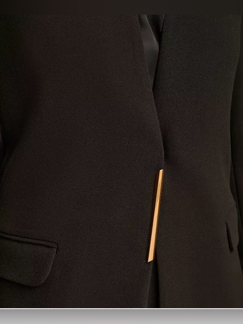 NWT!!! Donna Karan Black Longline Tailored Blazer with Gold Accent Size 12 - Picture 3 of 11